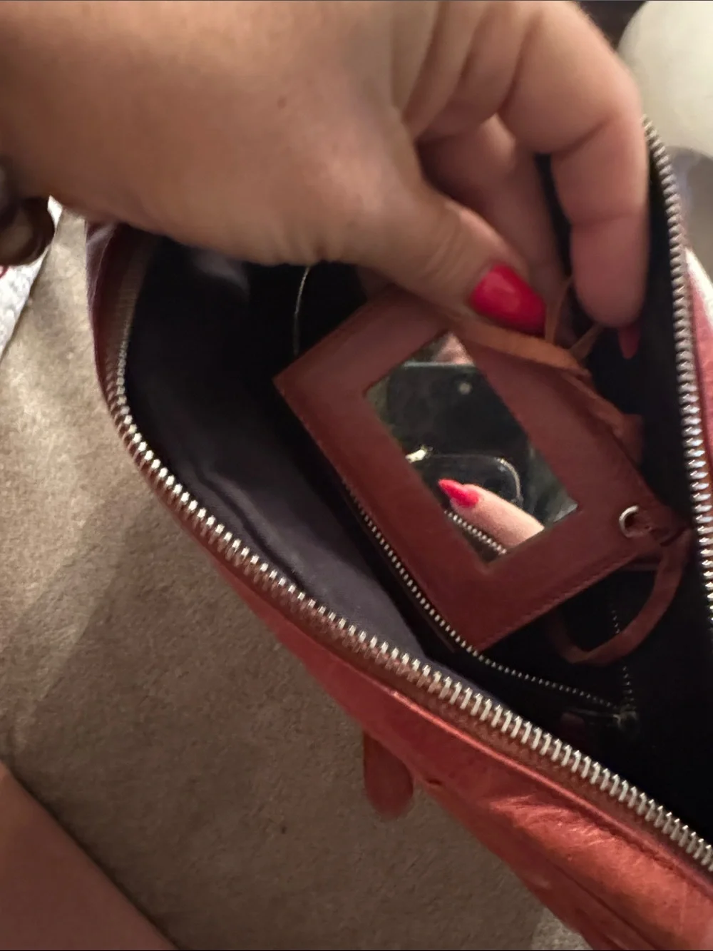 Balenciaga Quilted Coral-Red Leather Clutch